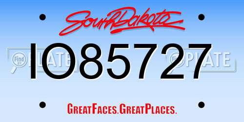 IO85727 South Dakota License Plate
