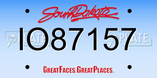 IO87157 South Dakota License Plate