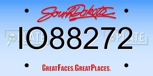IO88272 South Dakota License Plate