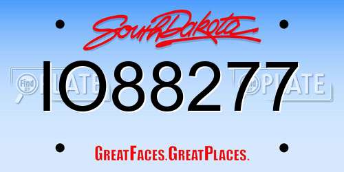IO88277 South Dakota License Plate