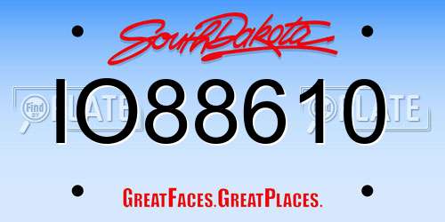 IO88610 South Dakota License Plate
