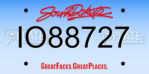 IO88727 South Dakota License Plate