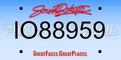 IO88959 South Dakota License Plate