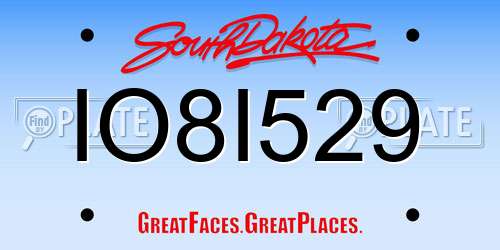 IO8I529 South Dakota License Plate