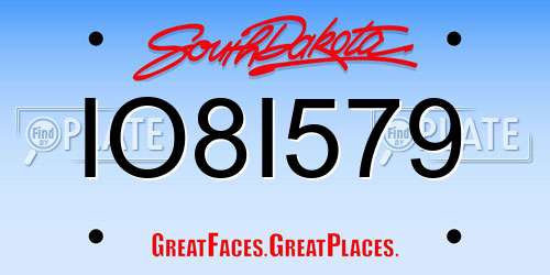 IO8I579 South Dakota License Plate
