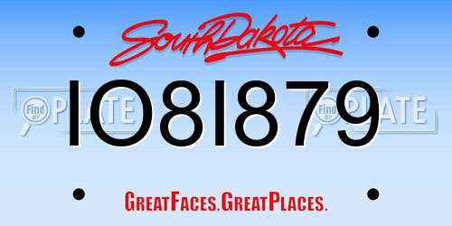 IO8I879 South Dakota License Plate