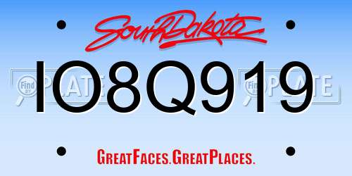 IO8Q919 South Dakota License Plate