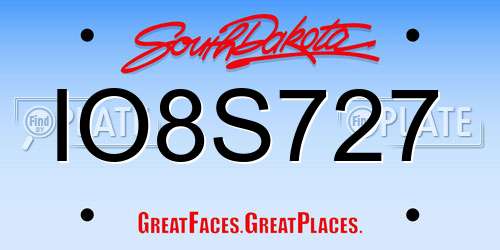 IO8S727 South Dakota License Plate
