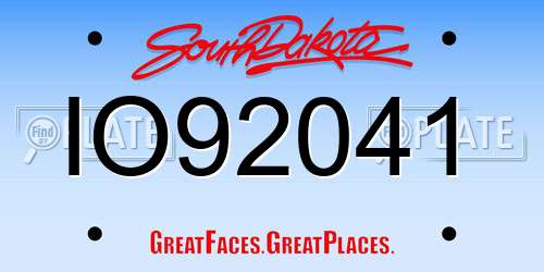 IO92041 South Dakota License Plate