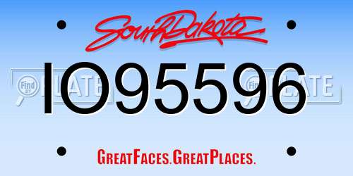 IO95596 South Dakota License Plate