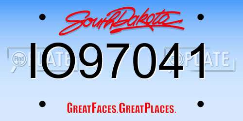 IO97041 South Dakota License Plate