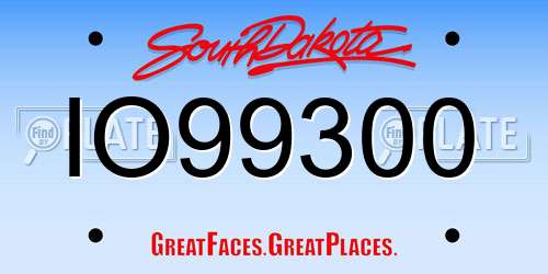 IO99300 South Dakota License Plate