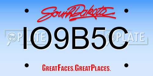 IO9B5C South Dakota License Plate