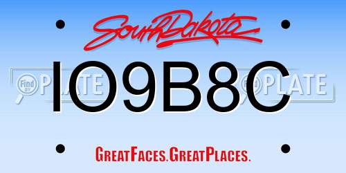 IO9B8C South Dakota License Plate