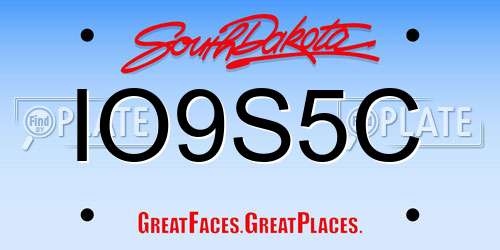 IO9S5C South Dakota License Plate