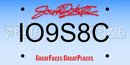IO9S8C South Dakota License Plate