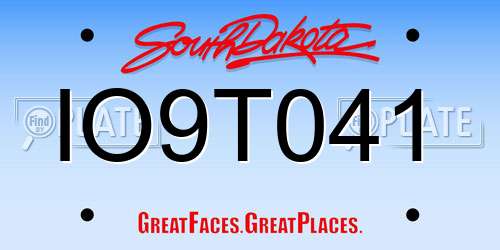 IO9T041 South Dakota License Plate