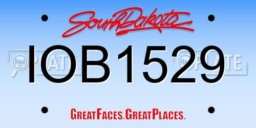 IOB1529 South Dakota License Plate