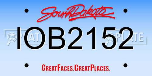 IOB2152 South Dakota License Plate