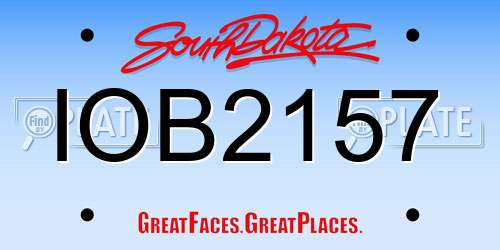 IOB2157 South Dakota License Plate