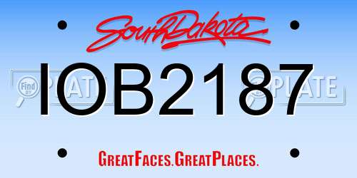 IOB2187 South Dakota License Plate