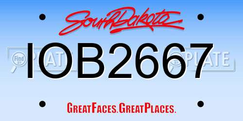 IOB2667 South Dakota License Plate
