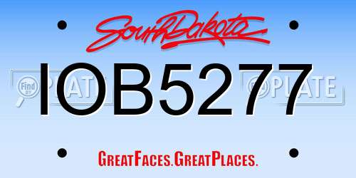 IOB5277 South Dakota License Plate