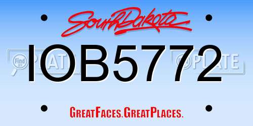 IOB5772 South Dakota License Plate
