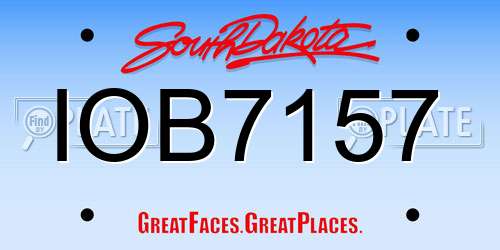IOB7157 South Dakota License Plate