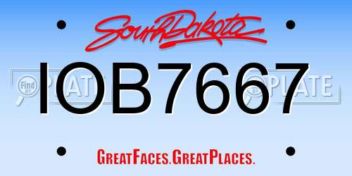 IOB7667 South Dakota License Plate