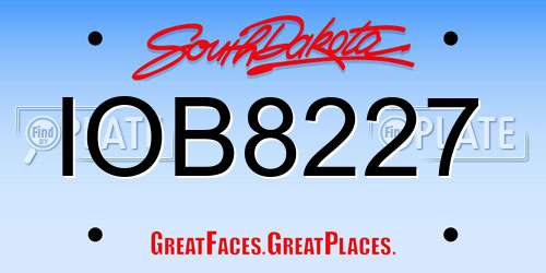 IOB8227 South Dakota License Plate
