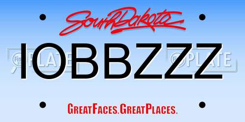 IOBBZZZ South Dakota License Plate