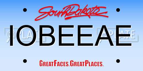 IOBEEAE South Dakota License Plate