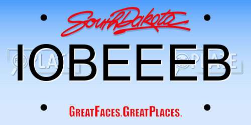 IOBEEEB South Dakota License Plate