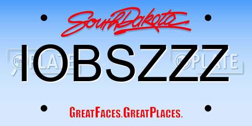 IOBSZZZ South Dakota License Plate