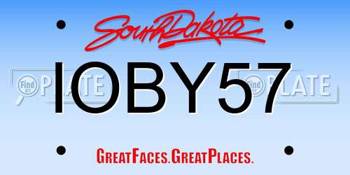 IOBY57 South Dakota License Plate