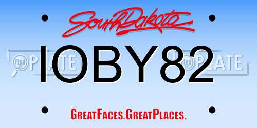 IOBY82 South Dakota License Plate