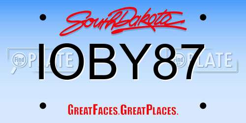 IOBY87 South Dakota License Plate