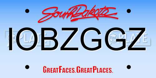 IOBZGGZ South Dakota License Plate