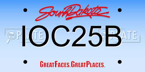 IOC25B South Dakota License Plate