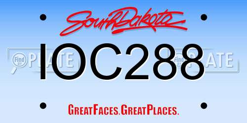 IOC288 South Dakota License Plate