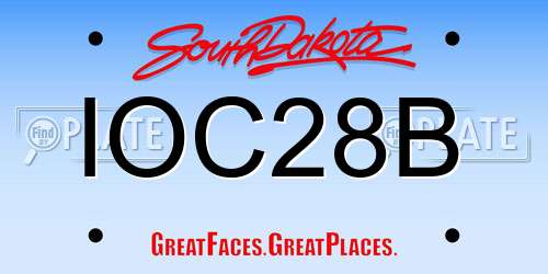 IOC28B South Dakota License Plate