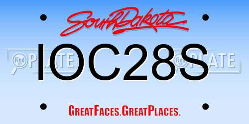 IOC28S South Dakota License Plate