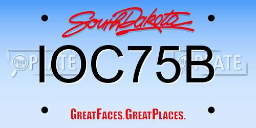 IOC75B South Dakota License Plate