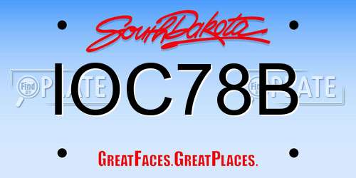 IOC78B South Dakota License Plate