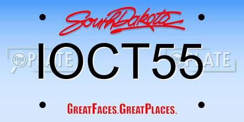 IOCT55 South Dakota License Plate