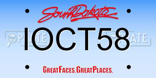 IOCT58 South Dakota License Plate