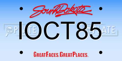 IOCT85 South Dakota License Plate