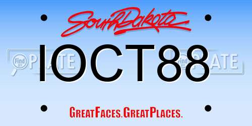 IOCT88 South Dakota License Plate