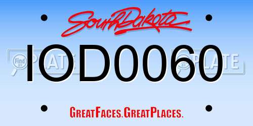 IOD0060 South Dakota License Plate